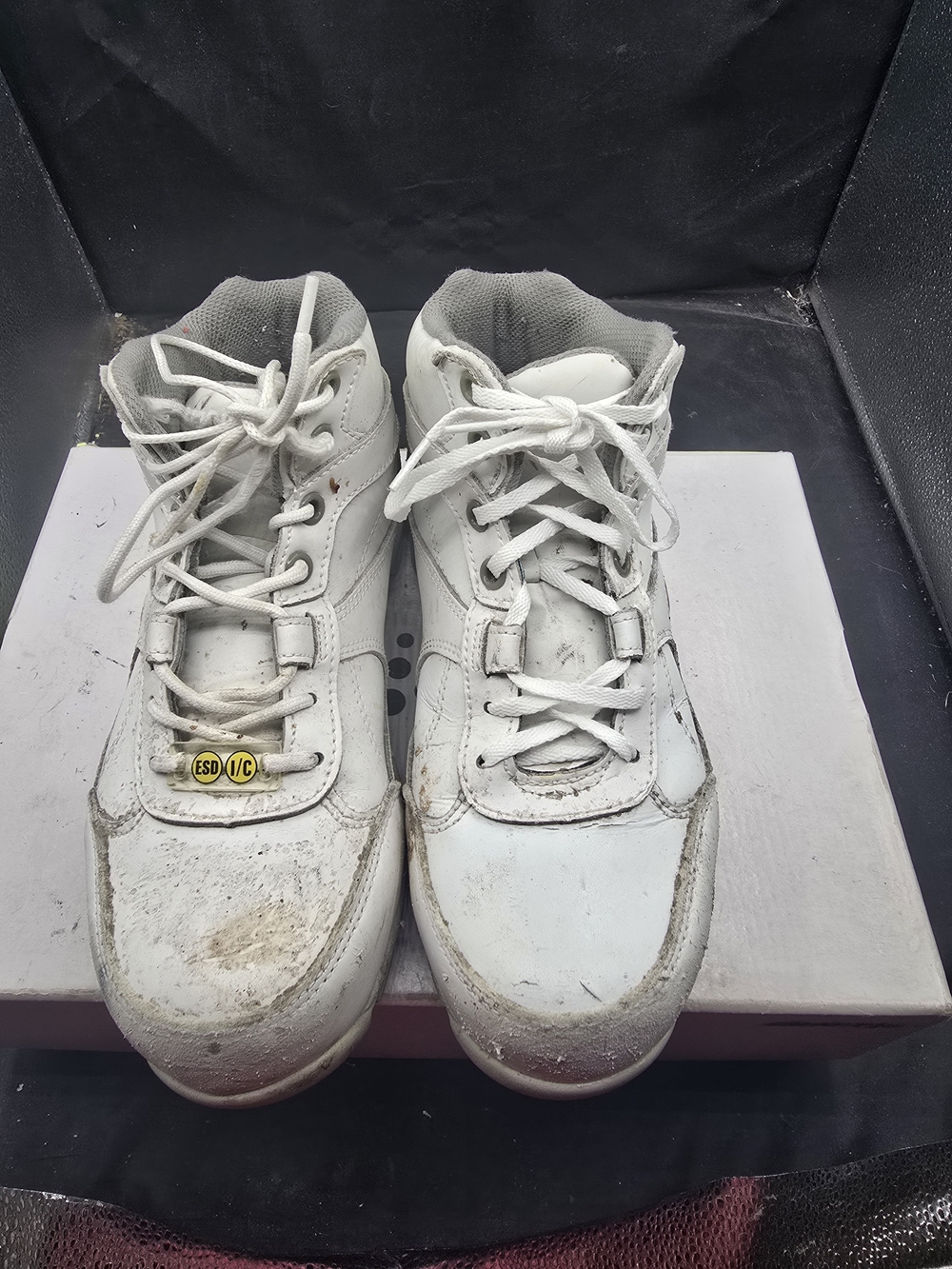 Nautilus White Leather Ankle Work‎ Boots